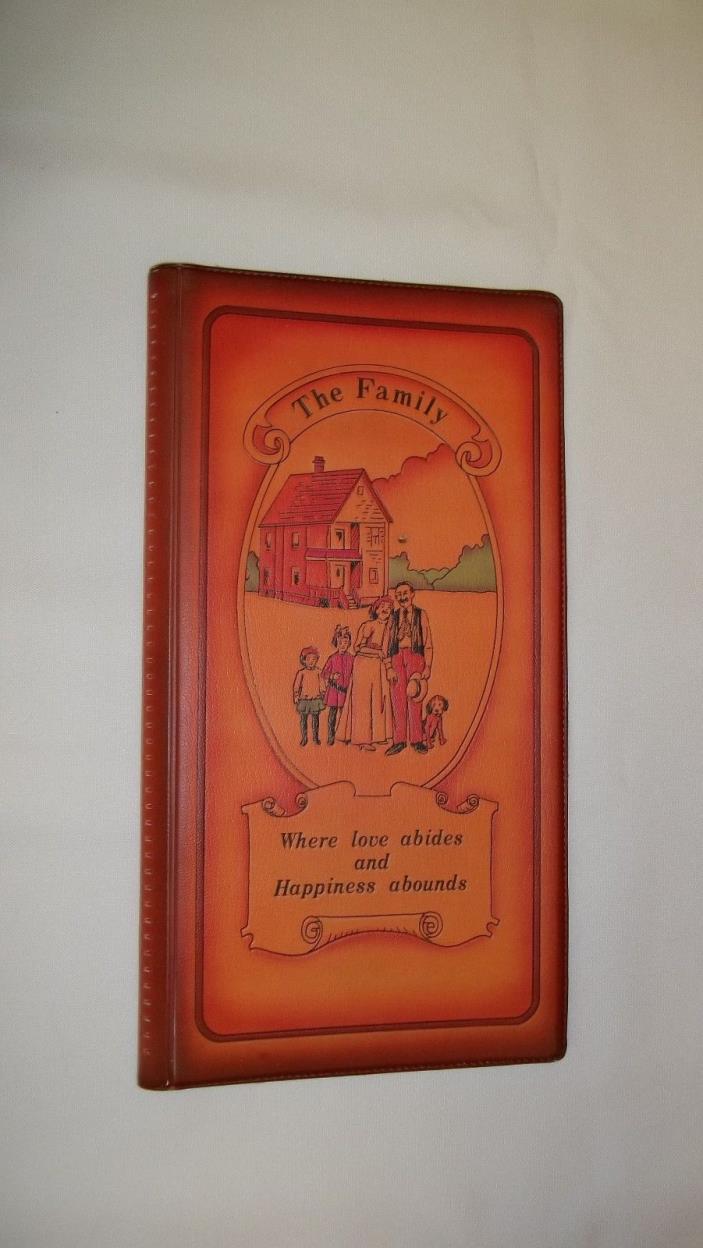 Vintage Family Photo Album Faux Leather empty