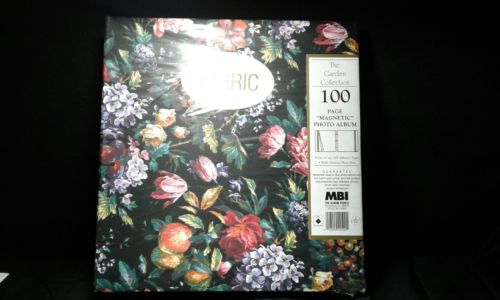 Magnetic Self-Stick 3-Ring Photo Album 100 Pages (50 Sheets), Floral Facric