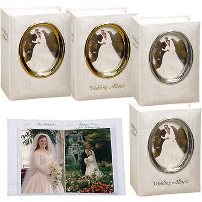 3 Pioneer WFM-46 Oval Framed Wedding Albums Holds 100 4 x 6 Photos -Asst Designs