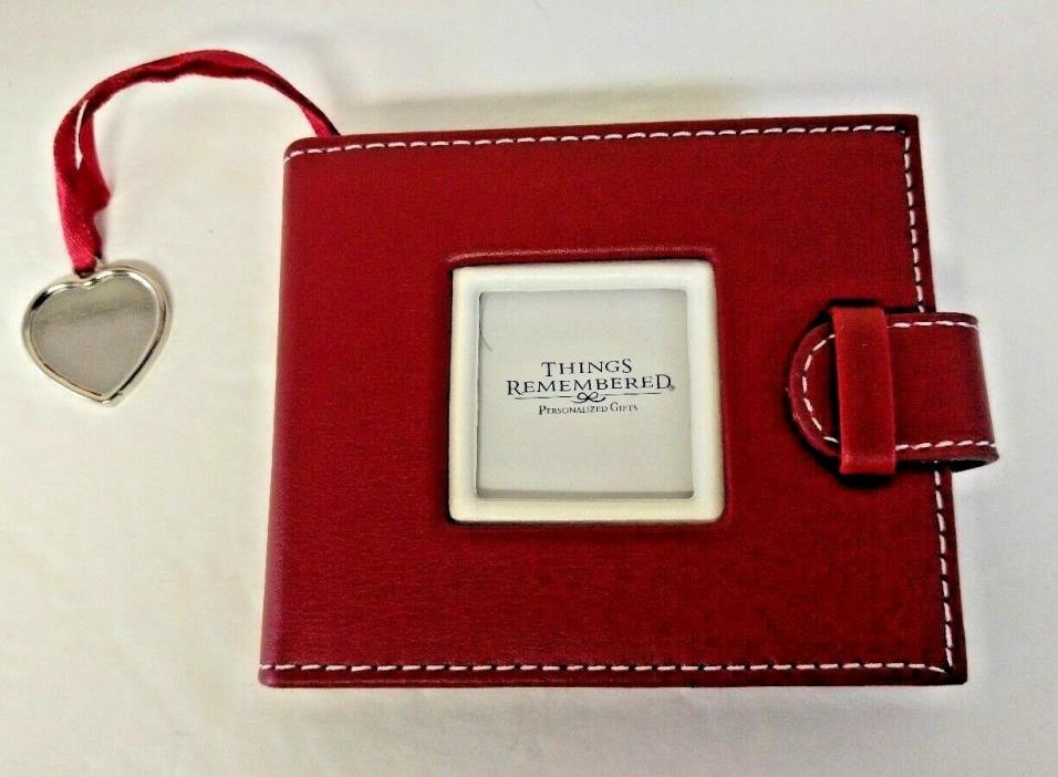 Mini Red Photo Album Things Remembered Hanging Silver Heart holds holds 16 pics