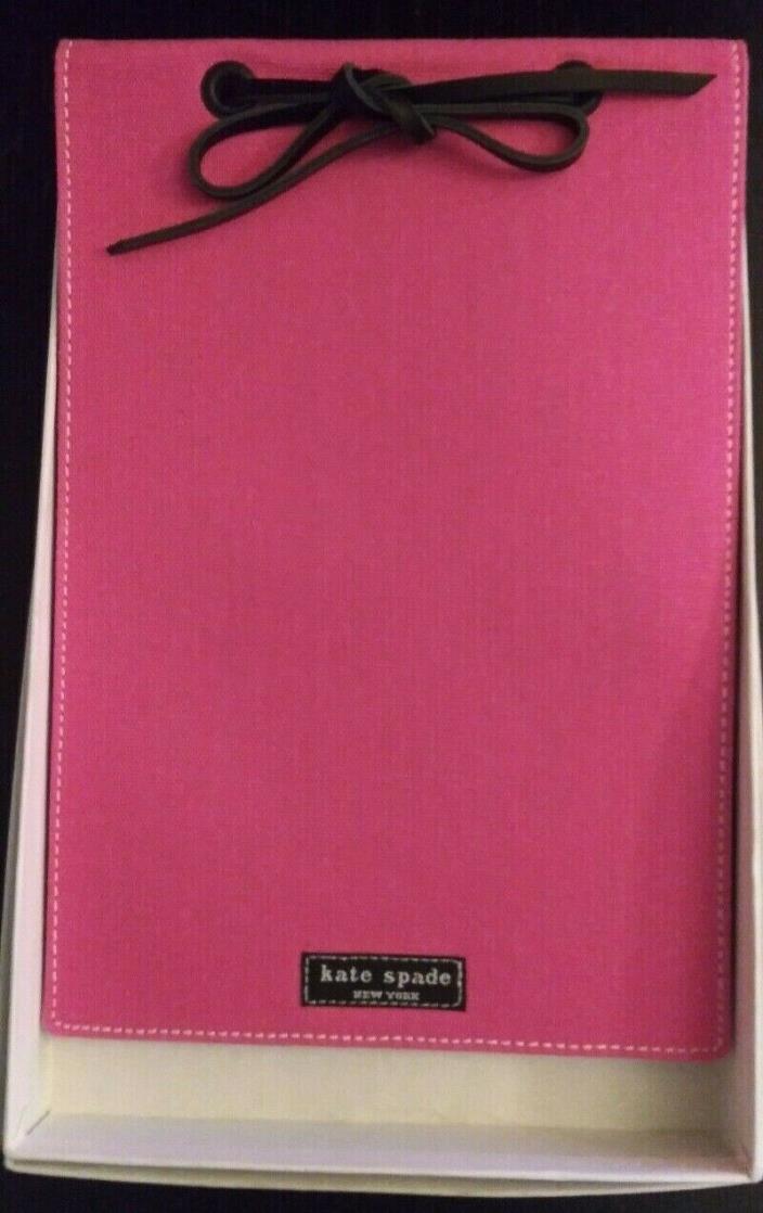 Kate Spade Bright Hot Pink Personal Double Photo Albums w/Black Leather Tie NEW