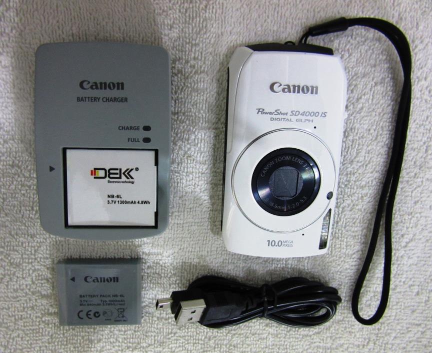 Canon Powershot SD4000 IS IXUS 300 HS 14MP Digital Camera - White - Excell.Cond