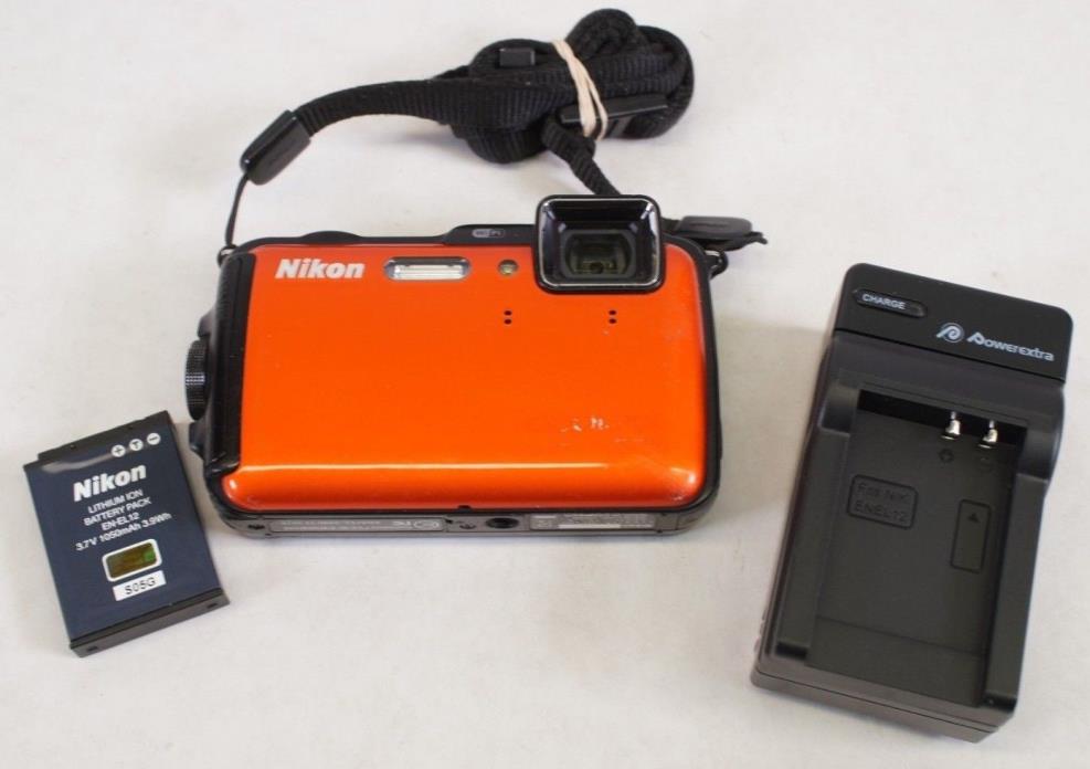 Nikon Coolpix AW120 Digital Camera - Orange 16.0 MP WiFi Waterproof