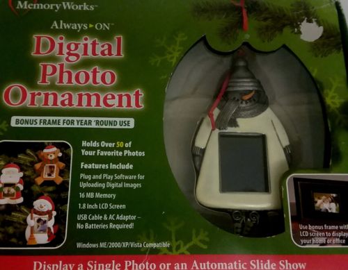 Digital Christmas Photo Ornament Snowman With Bonus Frame New By Memory Work