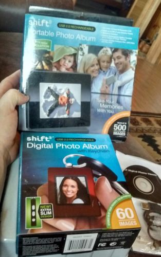 2 Shift  USB 2.0 Rechargeable Portable  Digital Photo Album / Keychain NOS