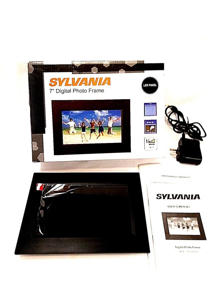 Sylvania 7 inch Digital Photo Frame Calendar & Clock Black 480 x 234 SDPF7977