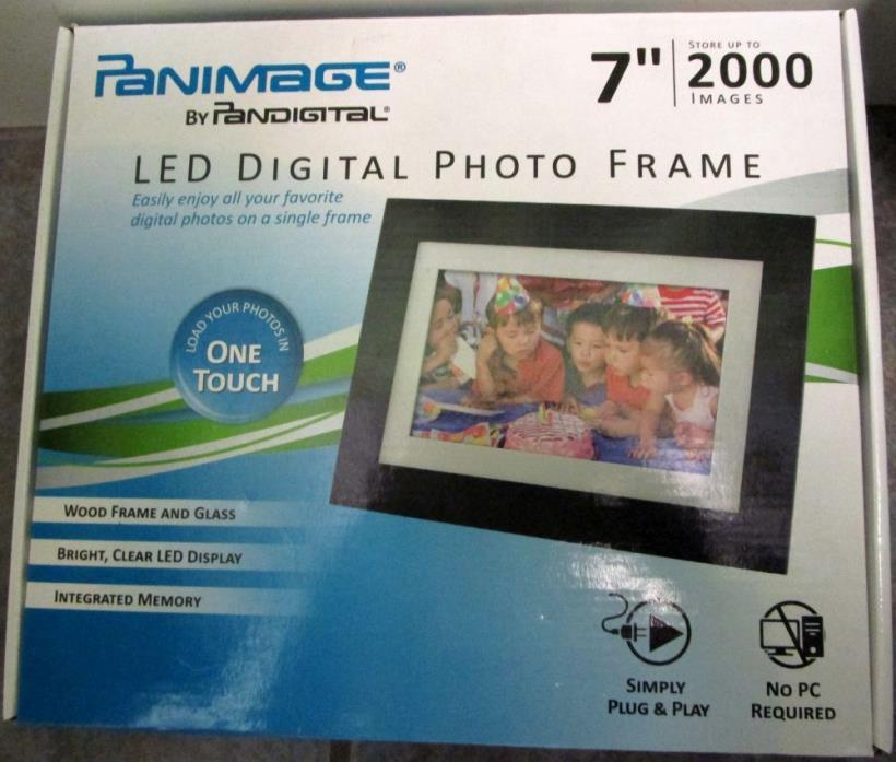NEW PANDIGITAL PANIMAGE 7-Inch LED Digital Picture Photo Frame Black PI7002AWB