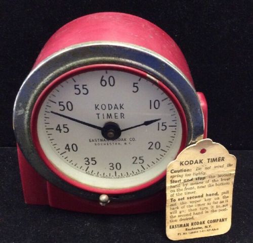 :Vintage Eastman Kodak Red Analog Wind Up Darkroom / Developing Timer Model 8239