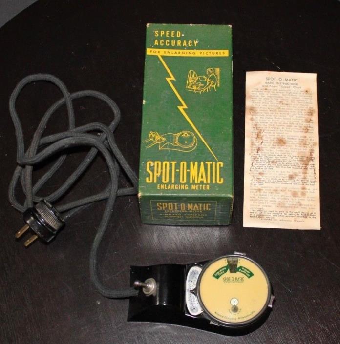 Vintage SPOT-O-MATIC Photo-Electric ENLARGING METER Kinnard Company