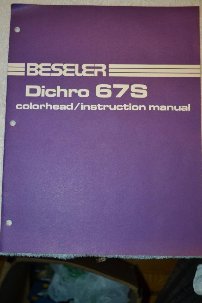 Beseler 67S Dichro Colorhead / Instruction Manual