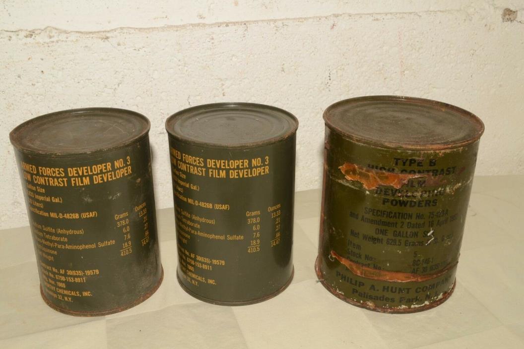 Vtg U.S.ARMY Vietnam Photographer G.I.PHOTOGRAPHY developer DARKROOM CHEMICALS