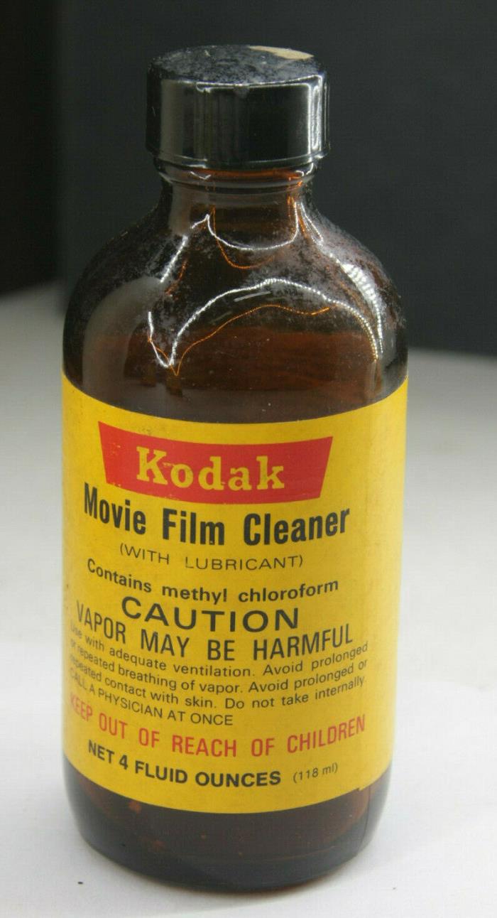 Kodak Movie Film Cleaner Lubricant 4oz Glass Empy Jar - Used J25