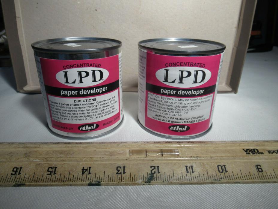 2 Cans Ethol LPD Paper Developer 1 Gallon Unopened NOS Darkroom Photography