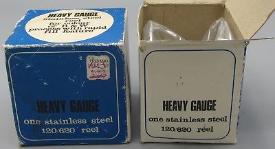 Lot of 2 New / Boxed Stainless Steel Film Developing Reels For 120/620 Film