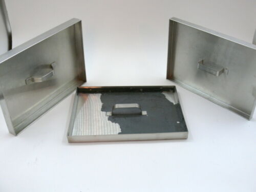 Stainless steel developing tank lids for 8x10 cut film tank. Lot of 3