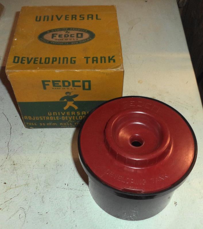 Vintage Fedco Film Developing Tank With Adjustable Reel 35mm to 116