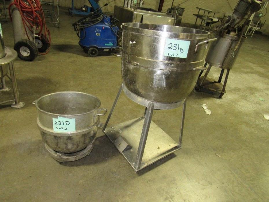 One Lot Two (2) Stainless Steel Tanks on carts 50-gallon and 20-gallon