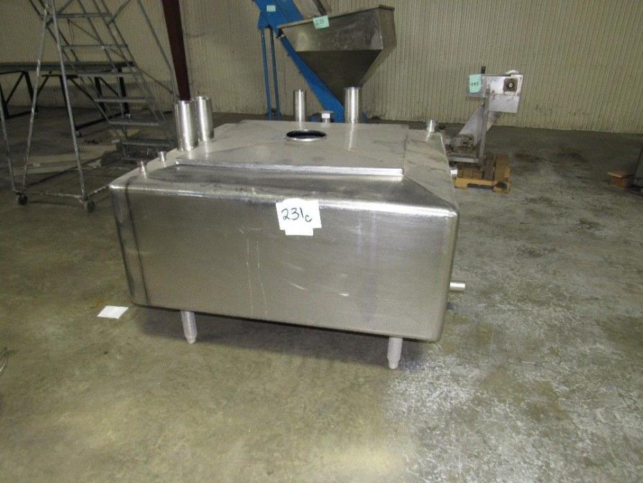 200 Gallon Stainless Steel Square Tank, lid & Several Openings and a Square Lid