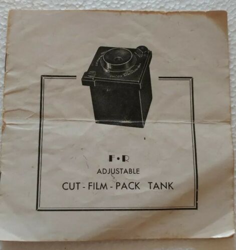 Vintage F-R Cut Film Pack Developing Tank 11 page instructions brochure