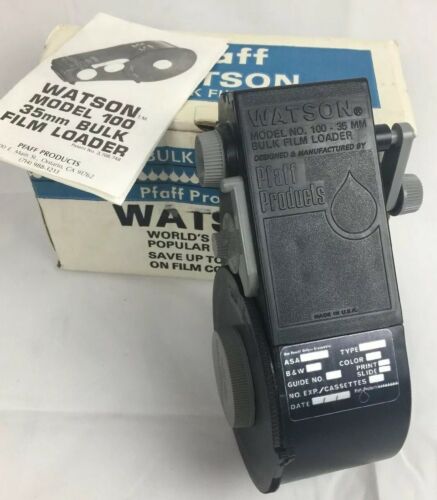 Vintage Watson Mod No 100 Bulk 35mm Film Loader Original Instruction Manual Box