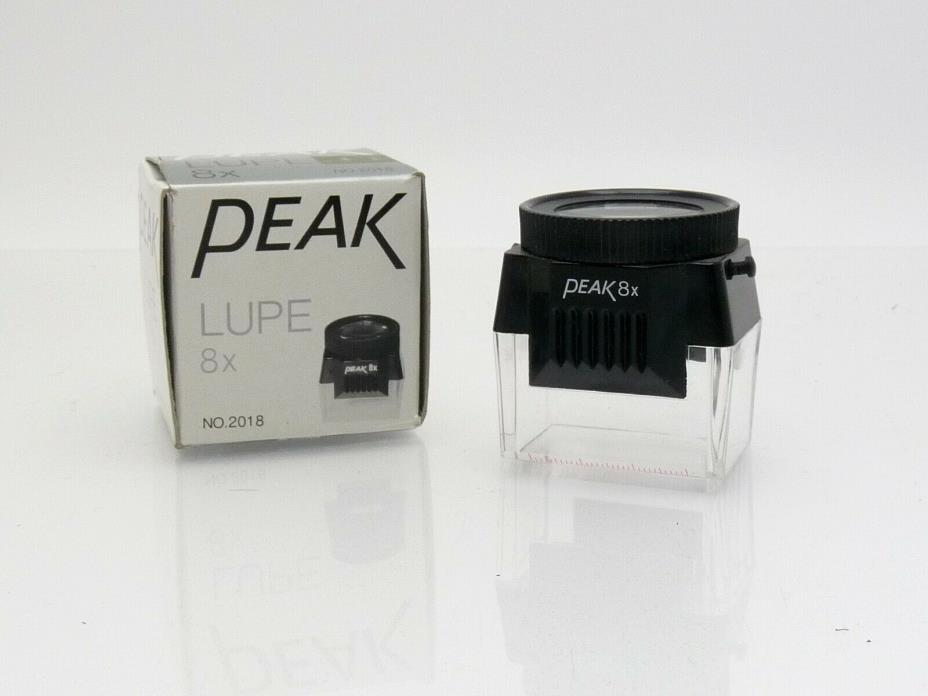 PEAK LUPE 8X 2018 Darkroom Film MAGNIFIER Jewelers / Stamp Focusing Loupe ~ Mint