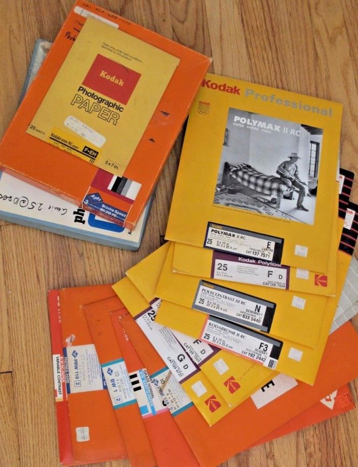 Vtg Lot of Kodak Agfa 8x10 Darkroom Paper Sold AS-IS