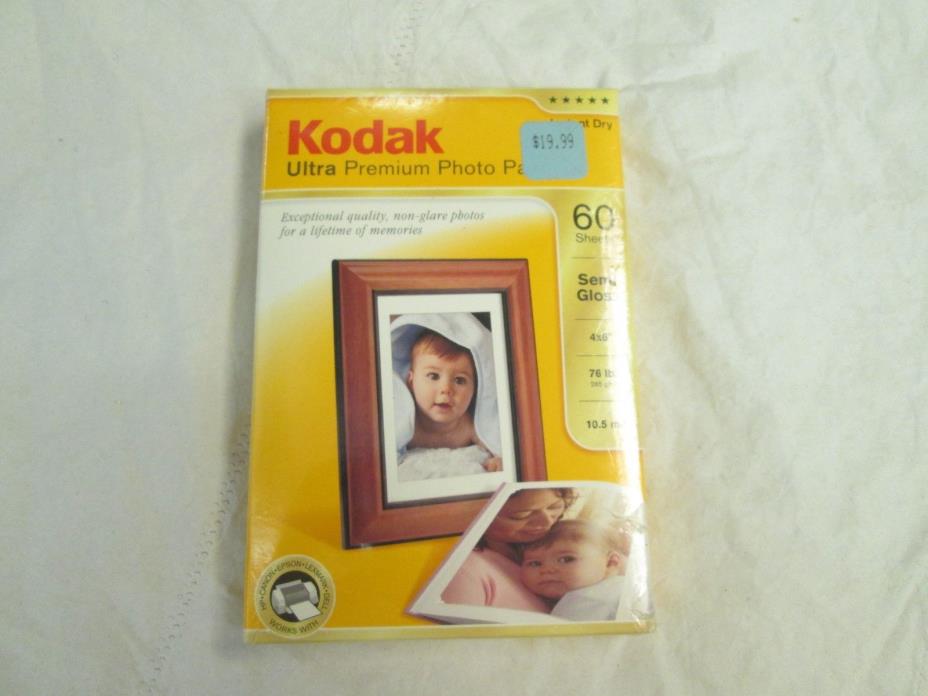 Kodak ultra premium photo paper 4x6 60 sheets semi gloss
