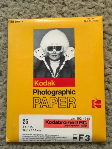 5x7 Kodak Kodabrome II RC Photographic Paper F3 25 Sheets Sealed Vintage