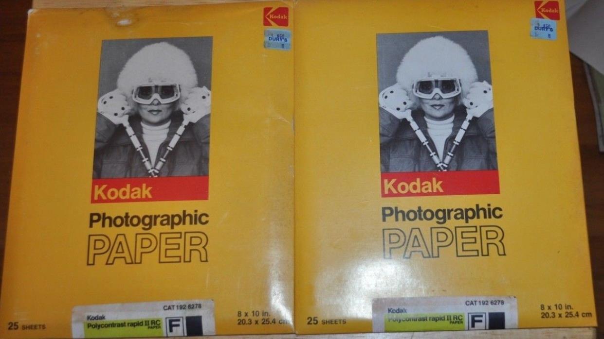 Vintage Kodak Photographic Paper 8X10 Polycontrast Rapid II RC Paper 50 Sheets