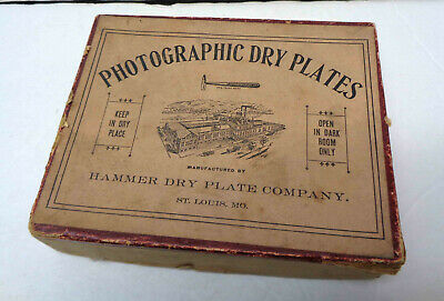 Vintage 19th Century Hammer Dry Plate Company Box of 10 Plates! Unused!