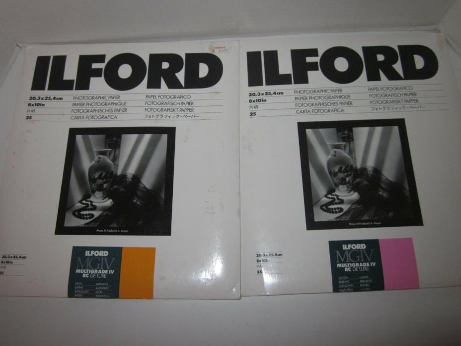 Ilford Multigrain photo paper Glossy and Satin 25 sheets each unopened