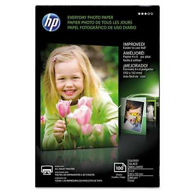 HP Everyday Glossy Photo Paper, 53 lbs., 4 x 6, 100 Sheets/Pack 886111974900