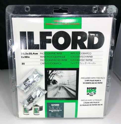 184655 ILFORD STUDENT PACK - 25 SHEETS PEARL 8X10 MGIV RC PAPER & 2 ROLLS OF HP5