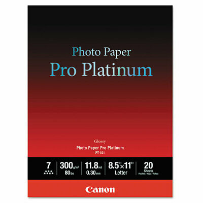 Photo Paper Pro Platinum, High Gloss, 8-1/2 x 11, 80 lb., White, 20 Sheets/Pack