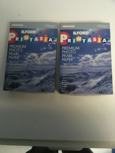 Ilford Printasia Premium Photo Paper 4x6 Pearl 100 Sheets TWO BOXES IN ONE SALE!