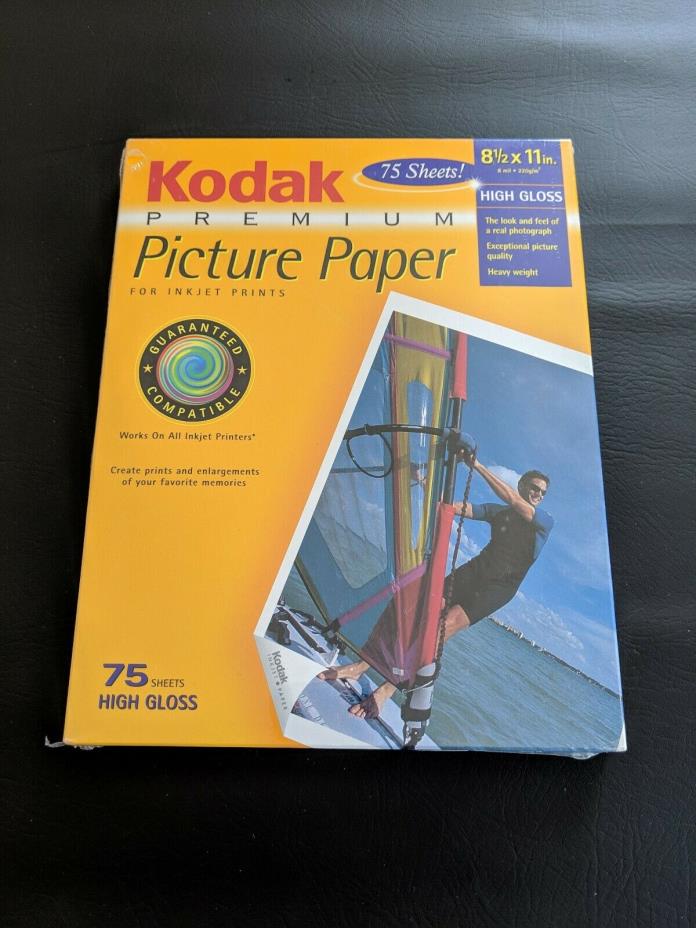 Kodak Premium Photo Picture Paper For Inkjet Prints. High Gloss. 75 Sheets.