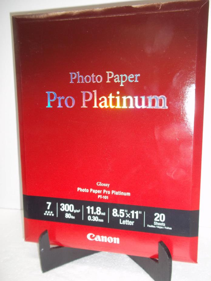 Canon Photo Paper Pro Platinum Glossy 8.5x11 PT-101 20 Sheets Sealed