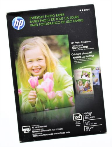 Hp Everyday Photo Paper 100 Glossy Sheets 4x6 Bring Your Photos To Life!