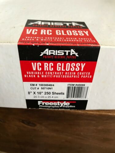 Arista 8X10 VC RC Glossy Black & White Photographic Paper~Open Box~Free Shipping