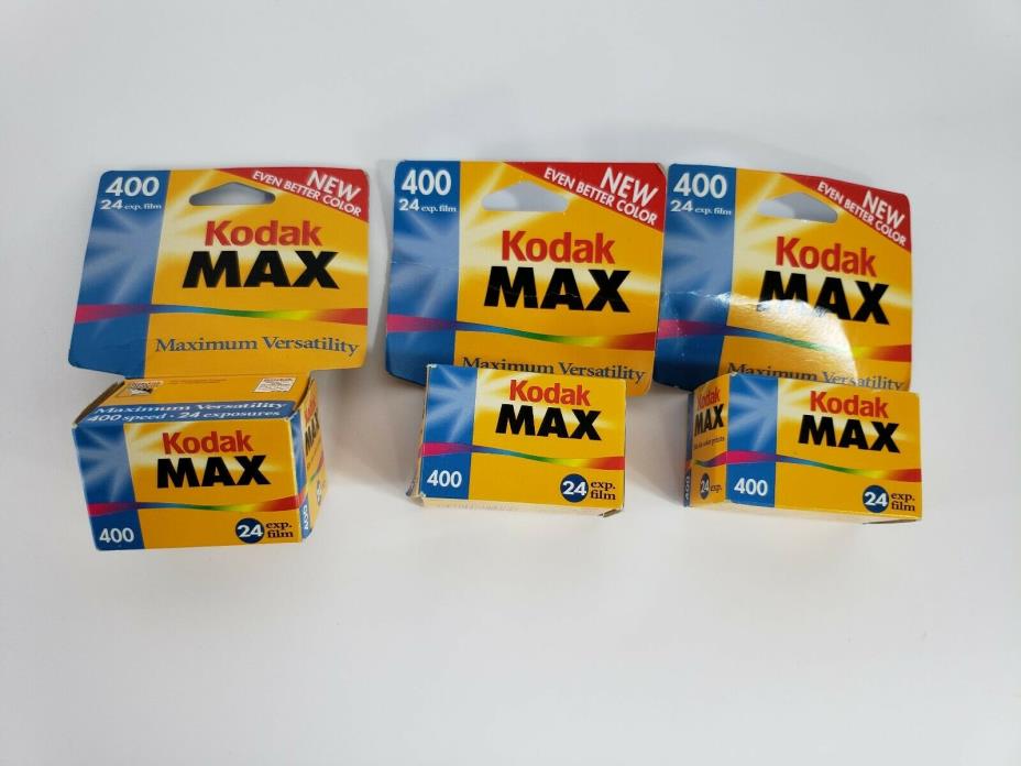 LOT of 3 Rolls Kodak Max Film 24exp. 400 and 800 Speed Expired Camera Film