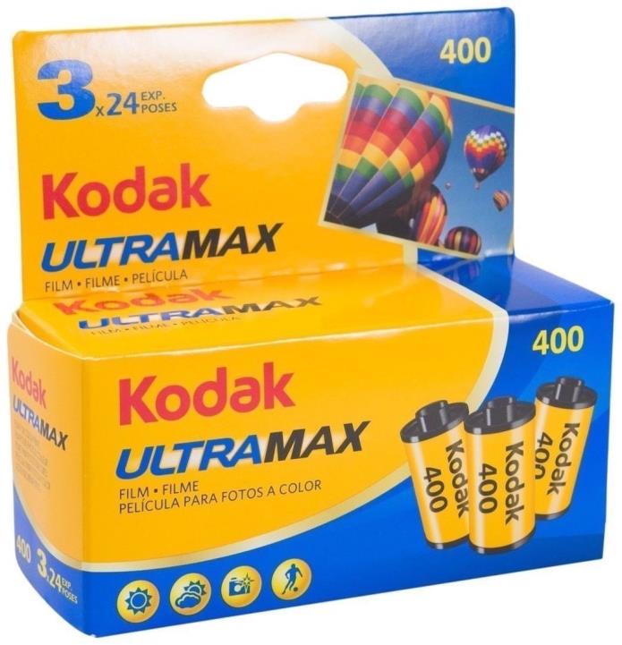 Kodak Ultra Max 400 Film (Blue/Yellow) Exp 11/18 - 3 Rolls 24 Exposures Each!