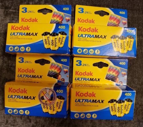 4 Kodak Ultramax 35mm 400 Film(12 rolls, 288 exposures) EXP: (3) 11/18 (1) 12/18