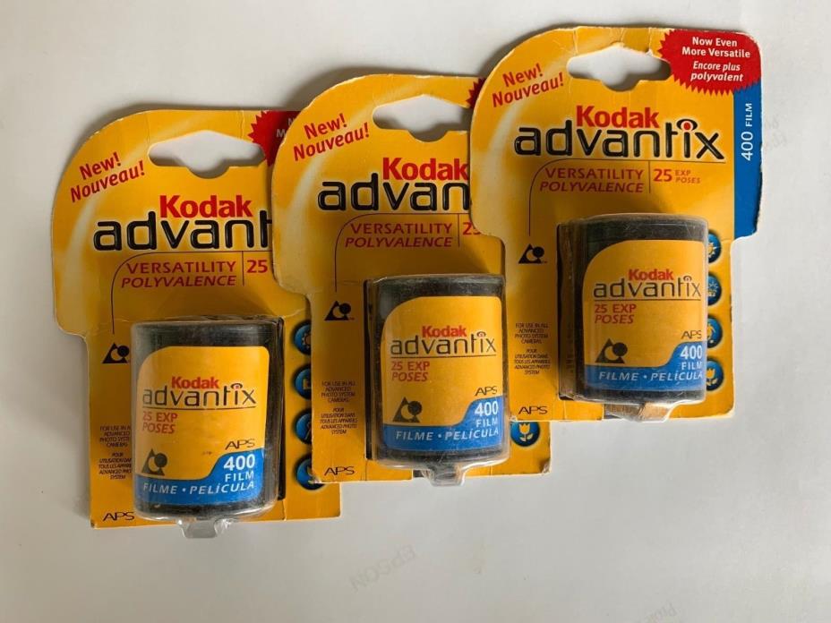 Kodak Advantix Film 400 Speed 25 Exposure APS  - 3 Pack (expire 05/2004) SEALED