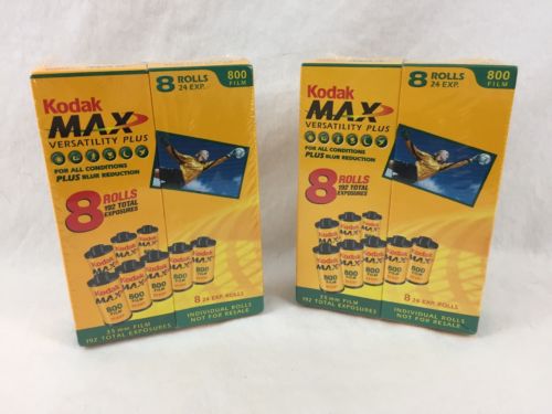 Kodak Max Versatility Plus - 800 Film - 16 Rolls - Brand New - EXP 03&07/2004