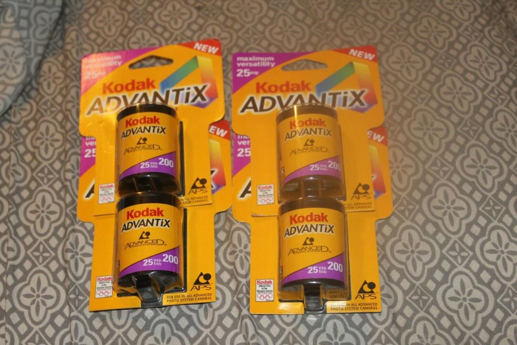 Kodak Advantix 200 - Color print film APS ISO 25 exposures Qty 4 Rolls expired