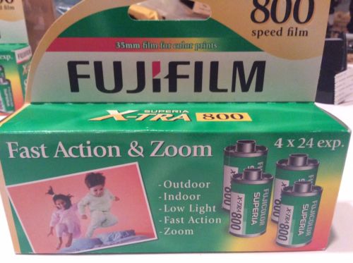 4 Roll Box  Fuji Fujifilm Superia X-TRA 800 24 Exp Color Print 35mm Film 11/2016