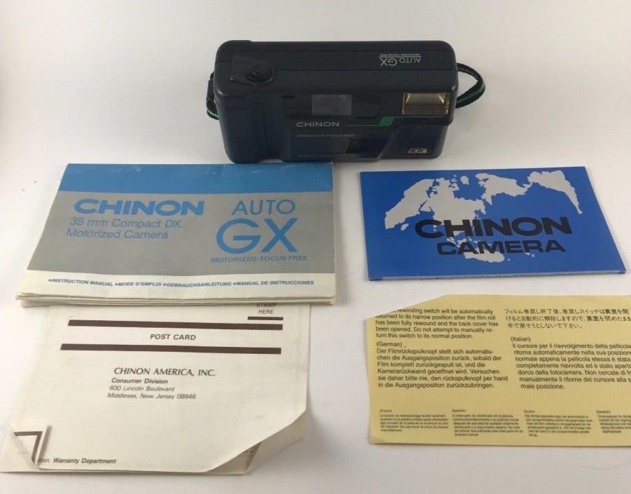 CHINON Auto GX DX AUTO f=35mm 1:4.5 Focus Free Point & Shoot Camera Black Tested