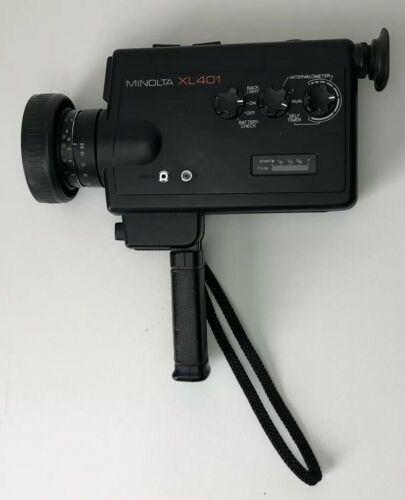 MINT MINOLTA XL 401 Super 8 Movie Camera w/ Zoom Rokkor 8.5-34mm f/1,2 Lens