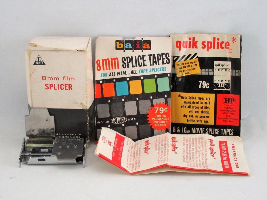 Quick Splice Film Splicer by Tower & Baia 8mm Splice Tape Vintage