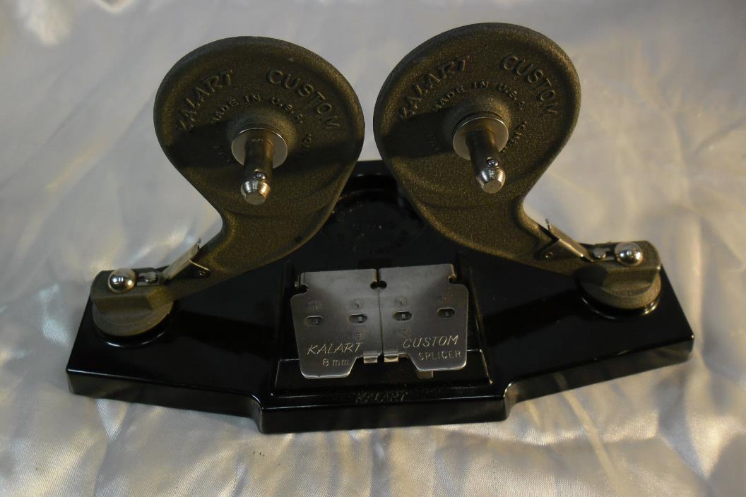 Kalart Custom 8mm Movie Film Splicer with Reel Stands;  Vintage VGC